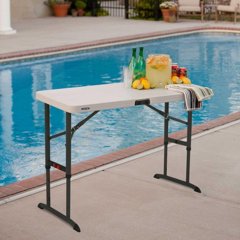 Lifetime 4' Adjustable Height Commercial Grade Table, White (80387)