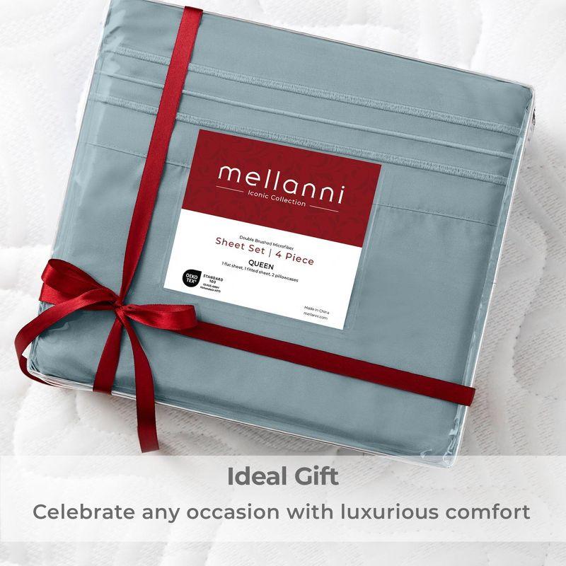 Mellanni Brushed Microfiber Sheet Set, Twin, Spa Blue, 3 Piece