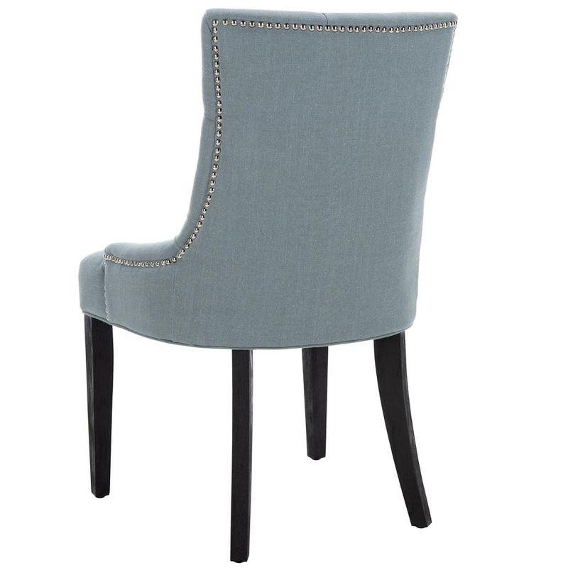 Abby 19''H Tufted Side Chairs (Set Of 2)  Silver Nail Heads - Sky Blue - Safavieh