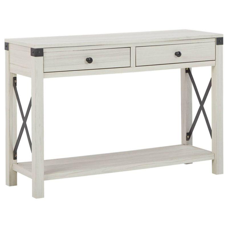 Bayflynn Console Sofa Table White - Signature Design by Ashley: Modern Farmhouse Style, Open Shelf Storage