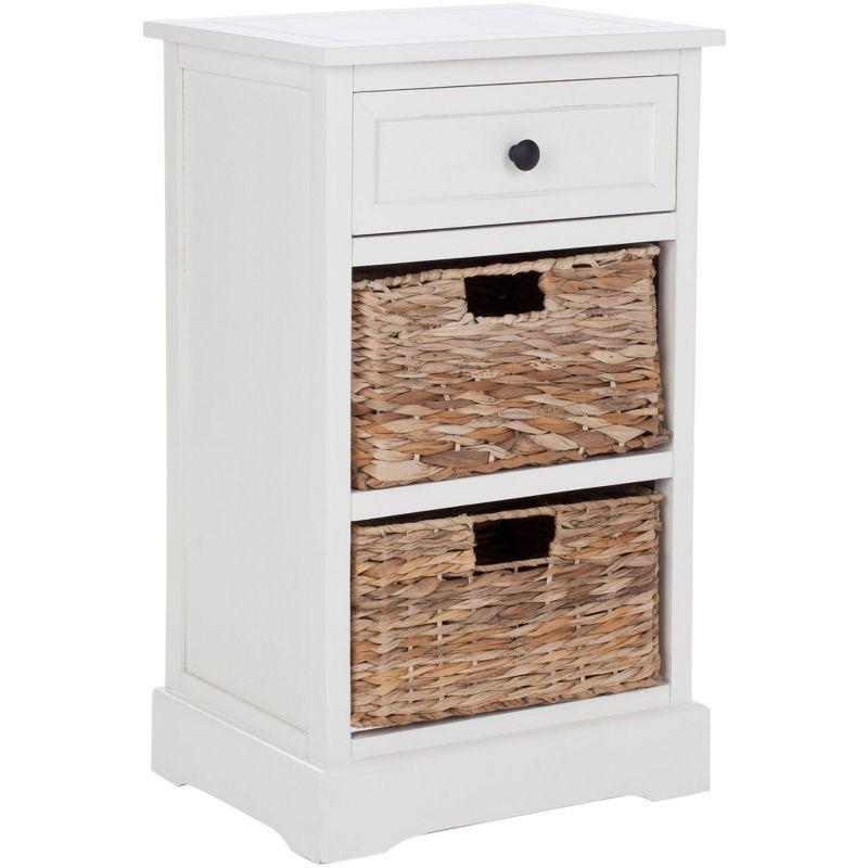 Carrie Side Storage Side Table - AMH5700C - Distressed Cream - Safavieh Couture