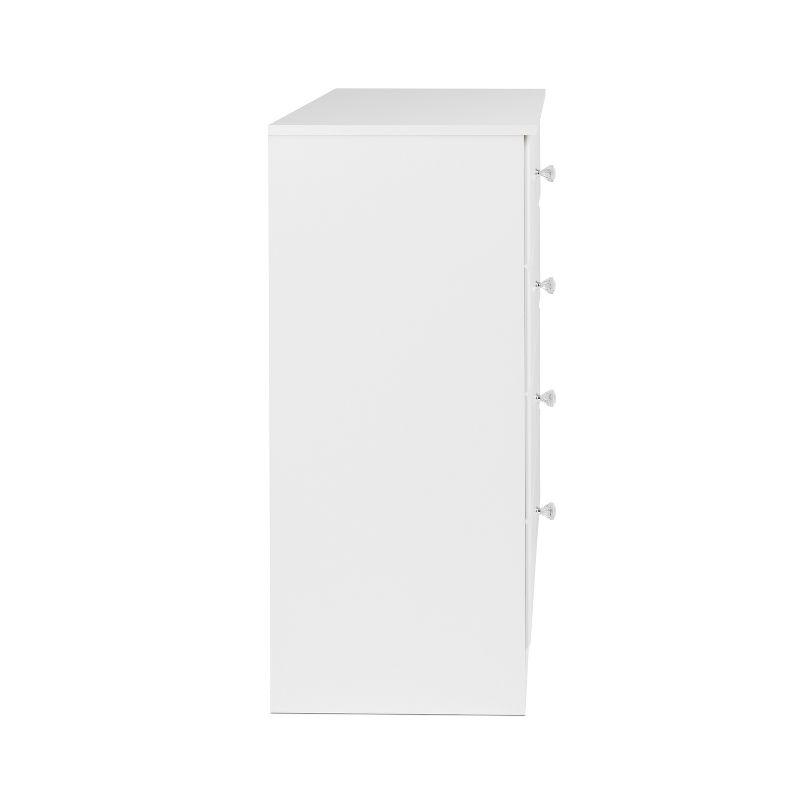 Astrid Crystal White 4-Drawer Vertical Dresser with Acrylic Knobs