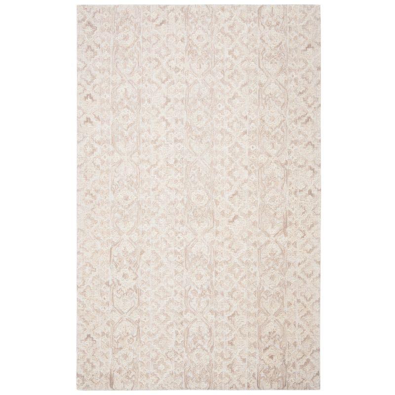 Handmade Abstract Tufted Wool Rug Beige/Light Brown 9' x 12'