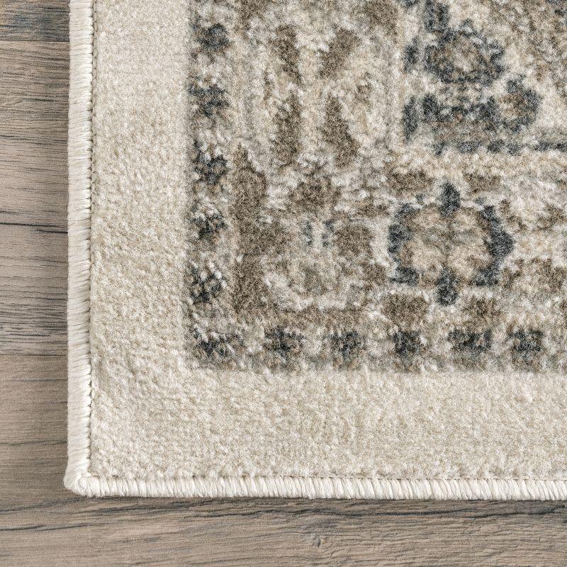 Nuloom 4x6 Becca  Tiled Indoor Area Rug, Beige, Faded Transitional Design, Stain Resistant, BedroomLiving Room, Kitchen,