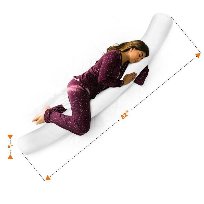 White Knot Long Body Pillow with Removable Cover