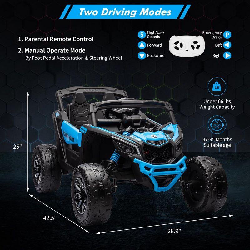 12V Ride on UTV Car, Licensed Can-Am Electric Off-Road UTV Car, Kids Truck w/Remote Control