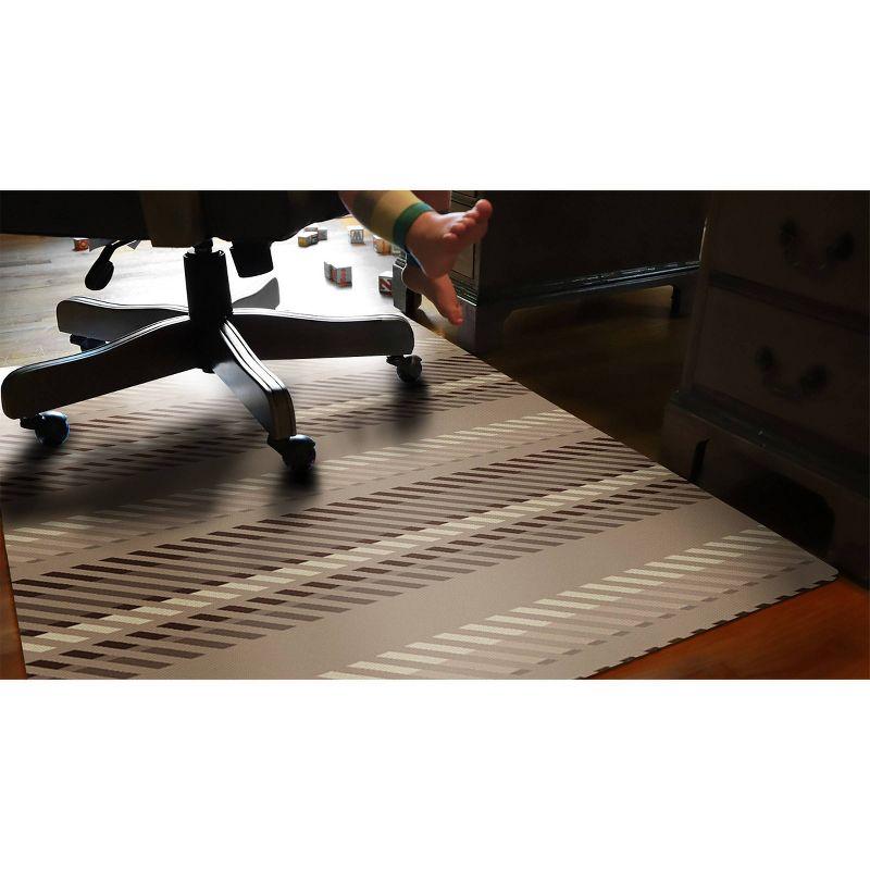 3'x4' Stripe 9 to 5 Desk Chair Mat Brown - Bungalow Flooring: Stain & Skid-Resistant Indoor Floor Mat, Low Pile