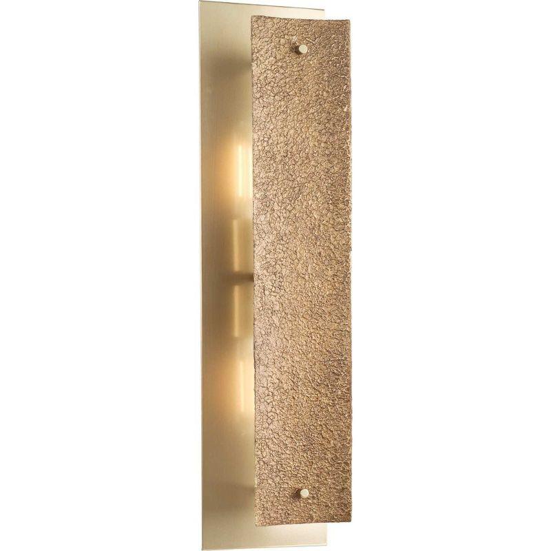 Progress Lighting Lusail 2-Light Wall Sconce, Soft Gold, Vintage Textured Shade