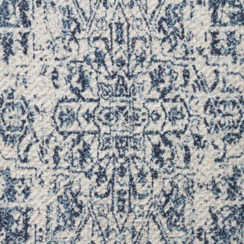 20"x20" Oversize Nicole Curtis Vintage Medallion Indoor Square Throw Pillow Ivory/Navy - Nicole Curtis: Handmade, 100% Cotton, Zipper Closure