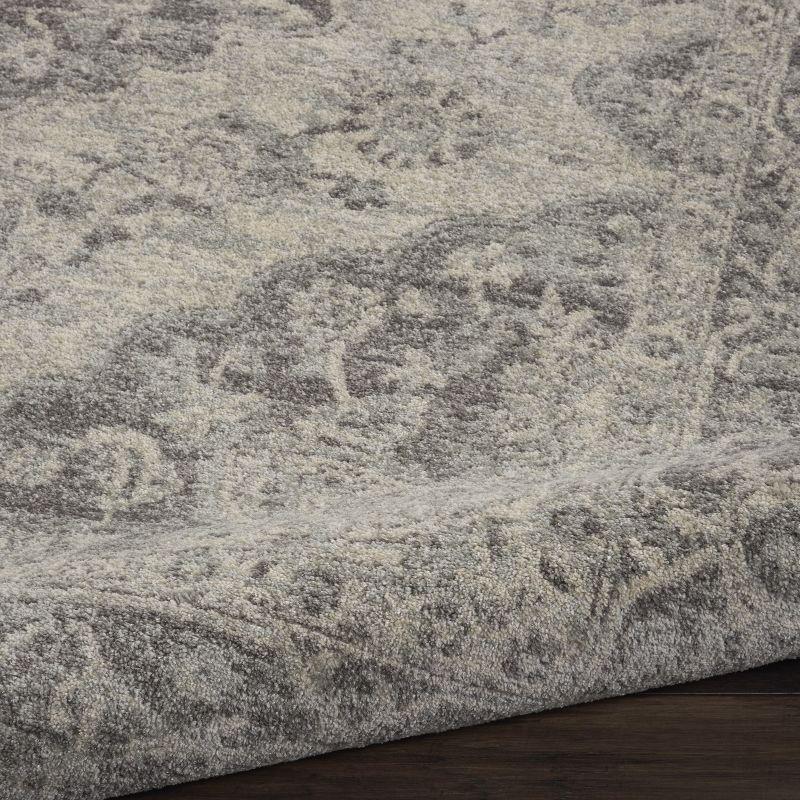 Nourison Tranquil Vintage Persian Center Medallion Area Rug Ivory Grey 8'10" x 11'10"