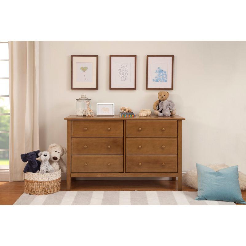 Chestnut Pine Wood 6-Drawer Double Dresser