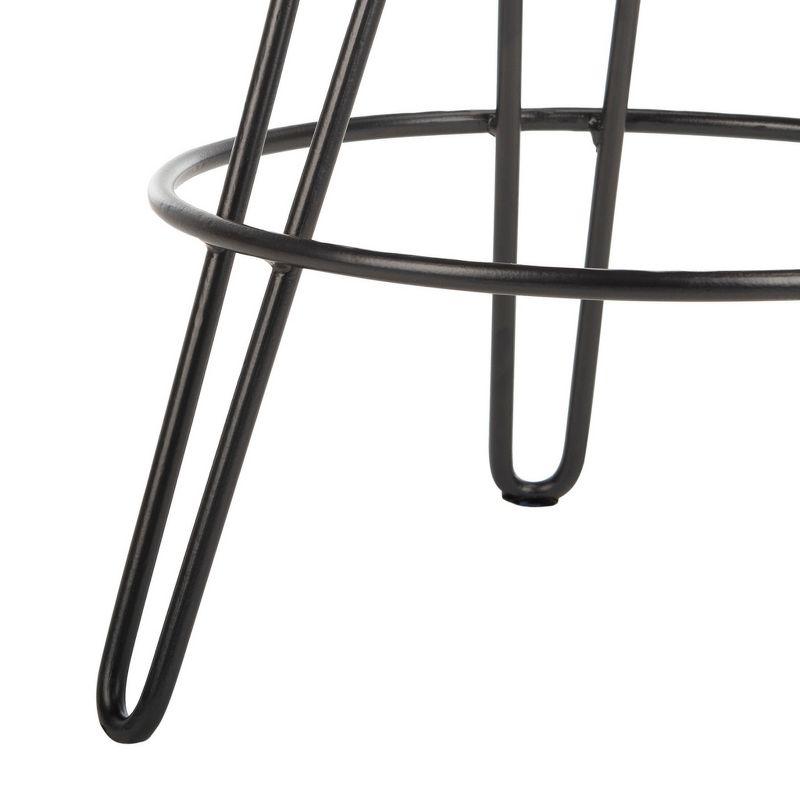 Kai Adjustable Swivel Counter Stool - BST3700 - Natural Honey/Black - Safavieh