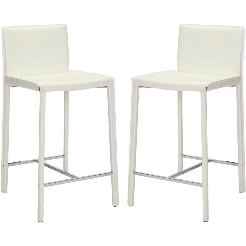 Jason 24" H Counter Stool (Set of 2) - FOX2003 - White - Safavieh Couture