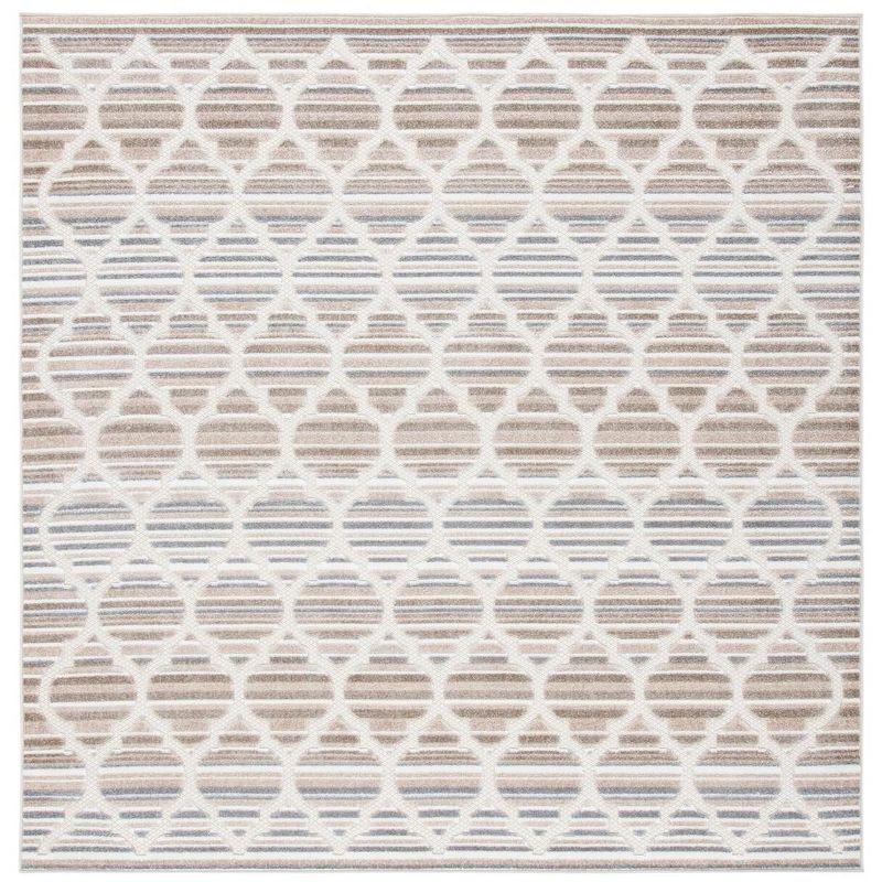 Cabana CBN333 Loomed Indoor Area Rug - Grey/Ivory - 6'7"x6'7" - Safavieh