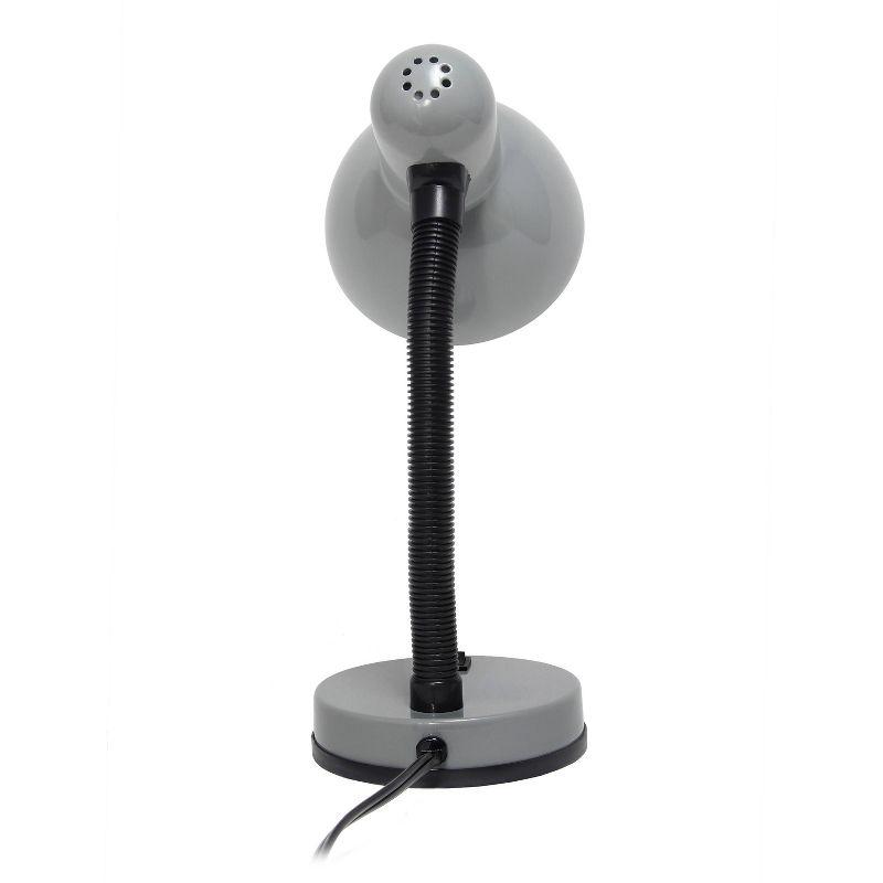 Basic Metal Desk Lamp with Flexible Hose Neck Silver - Simple Designs: ETL Listed, Adjustable, No Assembly Required