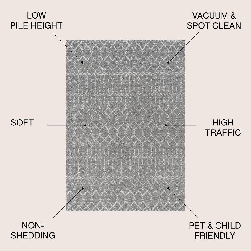 JONATHAN Y Moroccan HYPE Boho Vintage Diamond Gray/Ivory 3 ft. x 5 ft. Area Rug