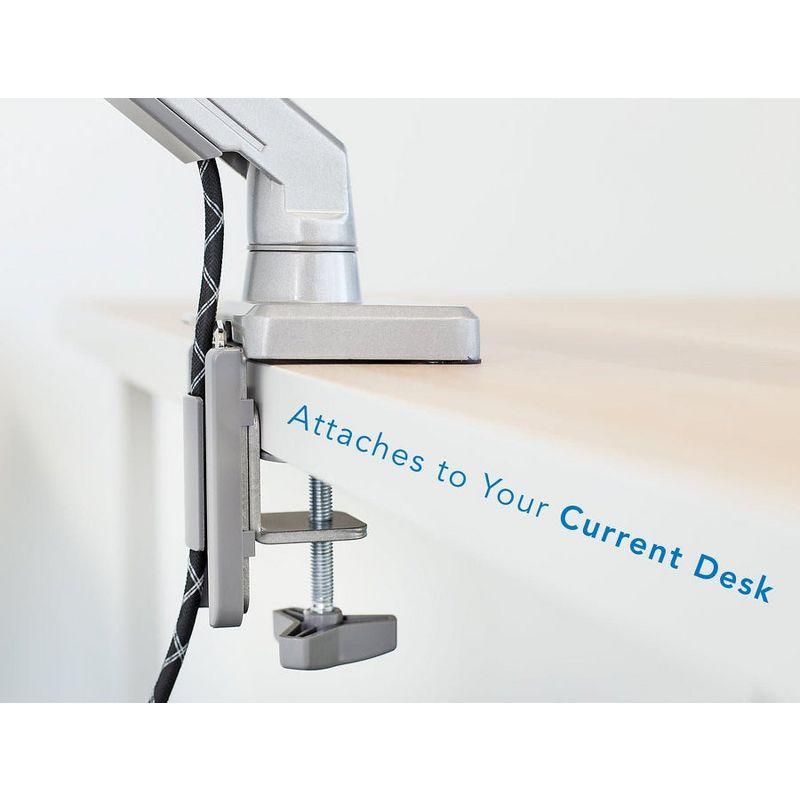 Mount-It! Single Monitor Arm Mount | Full Motion Height Adjustable Articulating Mechanical Spring Arm | Fits 24 - 32 Inch  | C-Clamp and Grommet Base