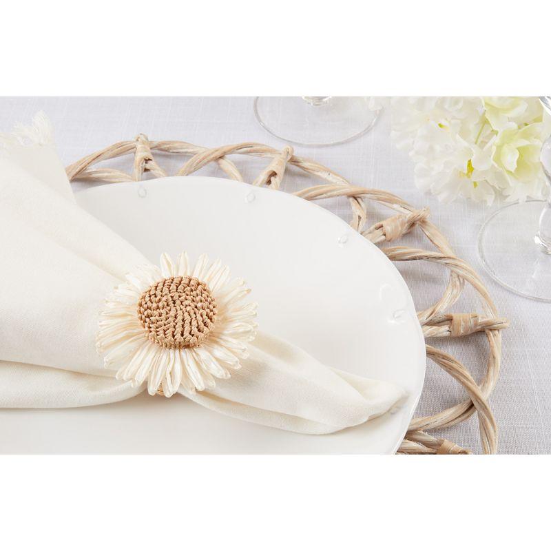 Saro Lifestyle Flower Shaped Napkin Rings (Set of 4)