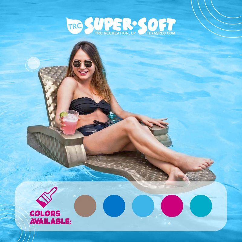 TRC Recreation Folding Baja II Lounger Foam Swimming Pool Float, Portable Floating Lounger with 2 Cup Holders for Beach Essentials, Bahama Blue