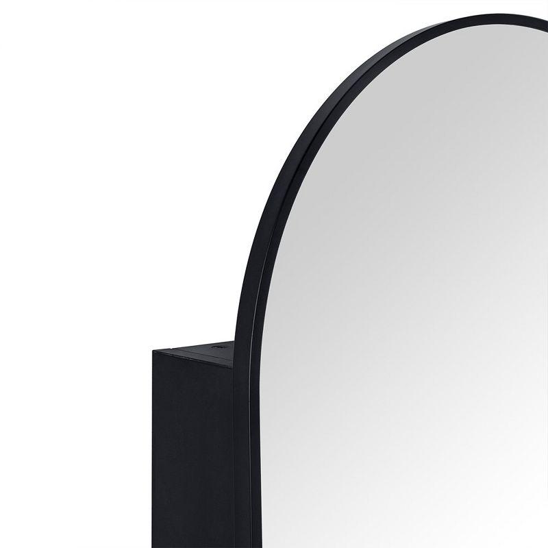 TEHOME 20 x 30'' Black Arched Bathroom Medicine Cabinet with Mirror Recessed and Surface Mount Medicine Cabinet Mirror
