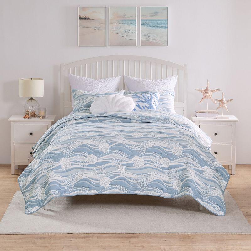 Greenland Home Fashions Coastal Paradise Jacquard Coverlet Set