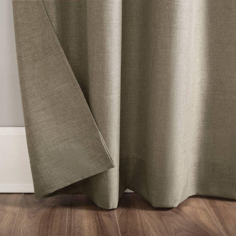 40"x84" No. 918 Light Filtering Semi-Sheer Joshua Heathered Texture Tab Top Curtain Panel Light Brown: Modern Indoor Curtain