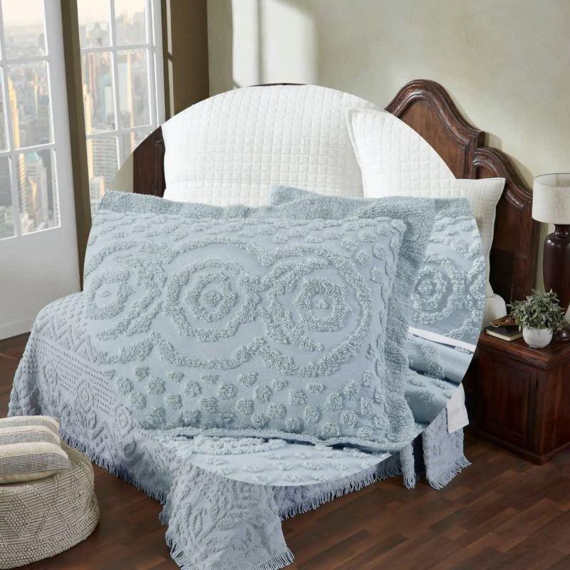 Better Trends Heirloom Collection Machine Washable 100% Cotton Chenille Coverlet / Bedspread Lush & Comfortable Bedding Medallion Pattern Fit All-Season