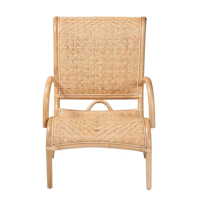 bali & pari Madura Rattan Lounge Chair: Handcrafted, Bohemian Design, No Assembly Required