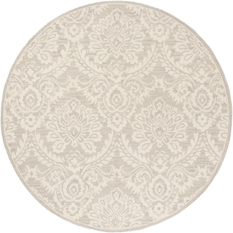 Tansy Handmade Wool Silver / Ivory Rug