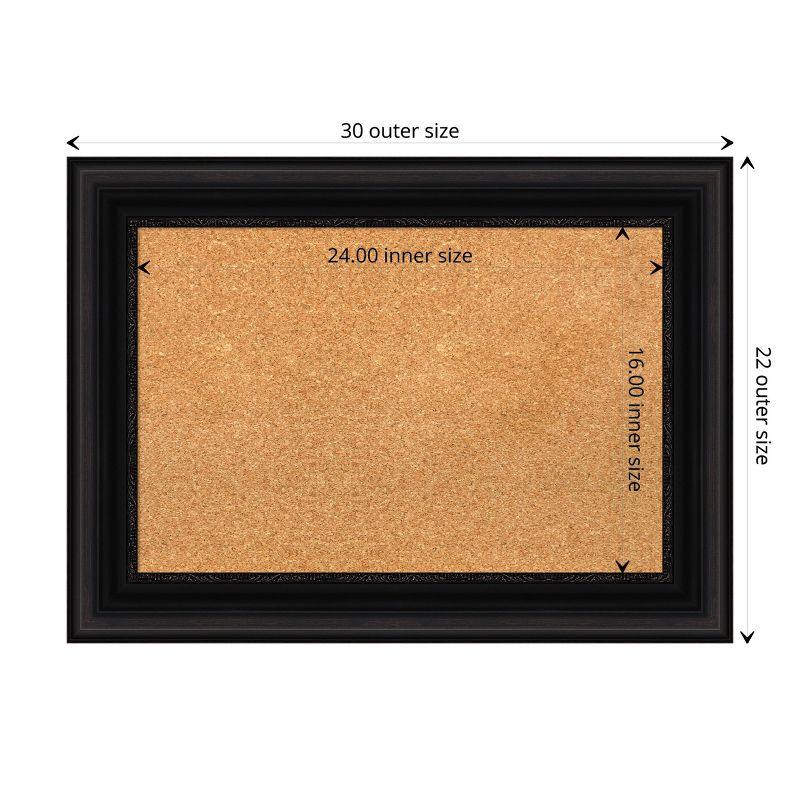 Amanti Art Natural Cork Board Framed Parlor Black Bulletin Board 30 in. x 22 in.