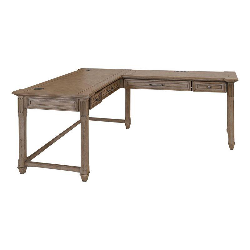 Bristol Traditional Wood Open L-Desk & Return Light Brown - Martin Furniture