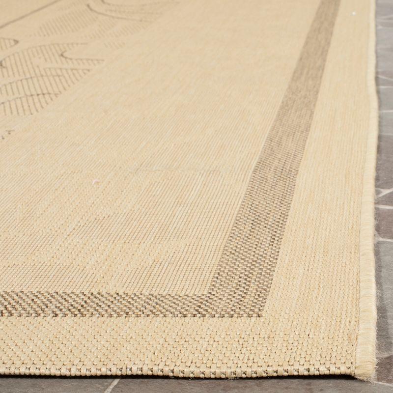Courtyard CY1704 Power Loomed Indoor and Outdoor Area Rug - Natural/Brown - 5'3"x7'7" - Safavieh