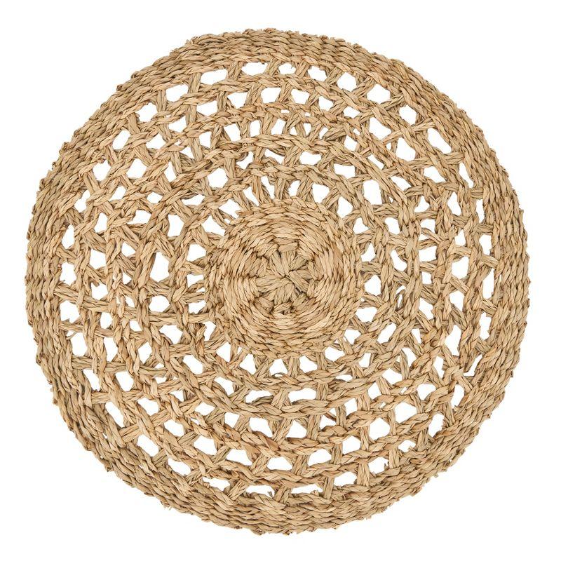 Rustic Coastal Seagrass Round Placemats, Set of 4