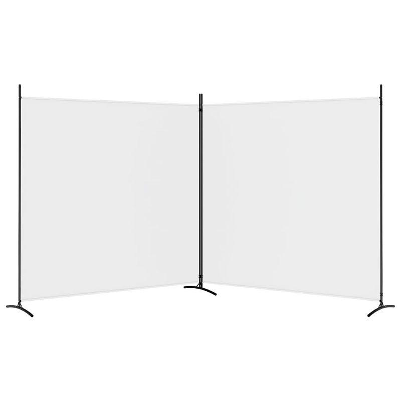 vidaXL 2-Panel Room Divider White 137"x70.9" Fabric