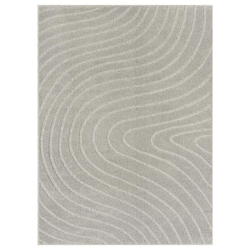Luxe Weavers Modern Geometric Wave Gray 2x8 Area Rug