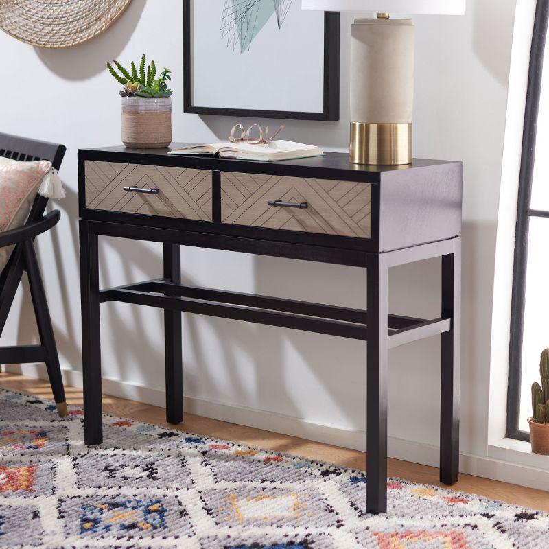 Ajana 2 Drawer Console Table - CNS5709B - Black - Safavieh