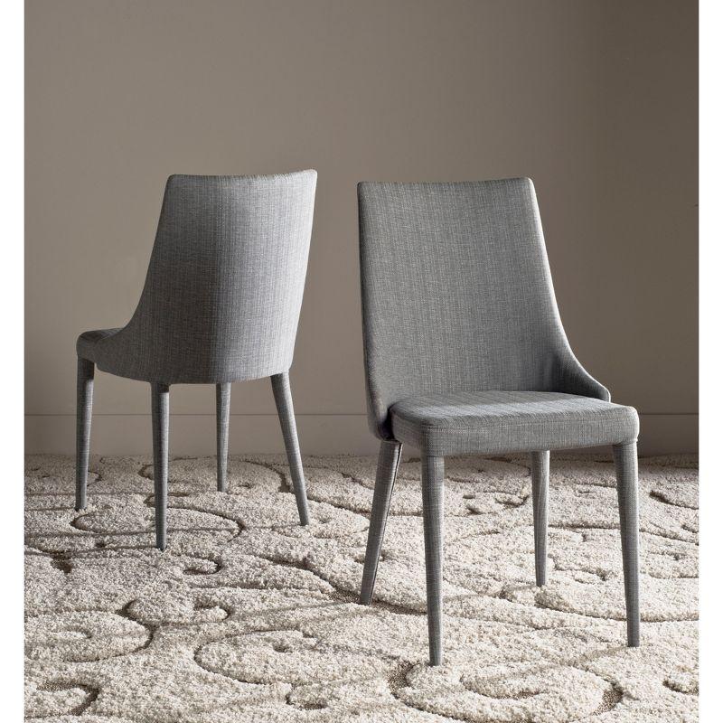 Summerset 19" H Leather Side Chair (Set of 2) - FOX2014 - Grey - Safavieh Couture