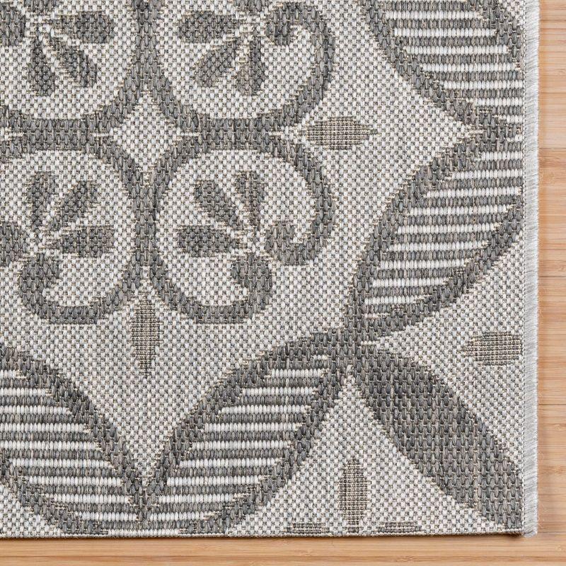 Paseo Niala Medallion Checkered Gray Ash Steel Polypropylene Flatweave Indoor/ Outdoor Area Rug