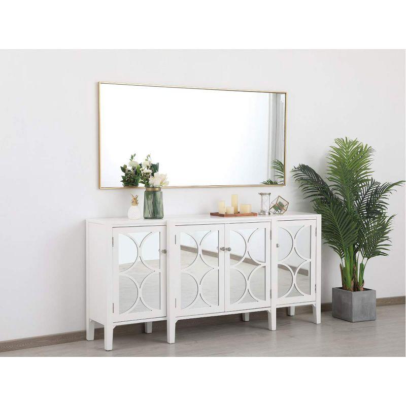 Elegant Lighting Modern Metal Frame Mirror, Rectangle 30", Brass Finish – Ideal for Vanity or Accent Wall