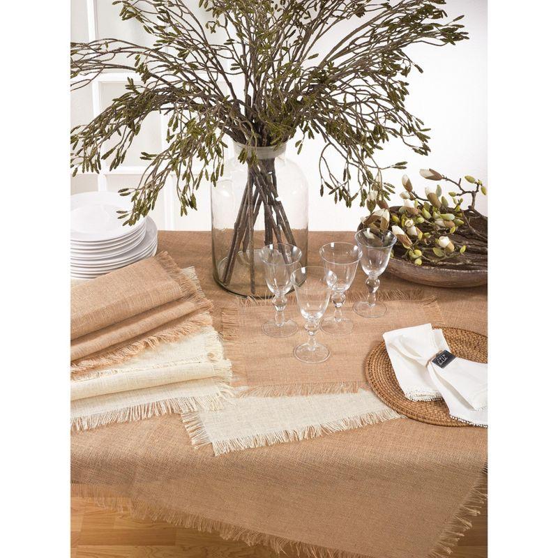 Natural 90-Inch Fringed Jute Table Runner