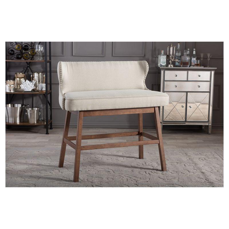 Gradisca Modern And Contemporary Fabric Button Tufted Upholstered Bar Bench Banquette - Baxton Studio