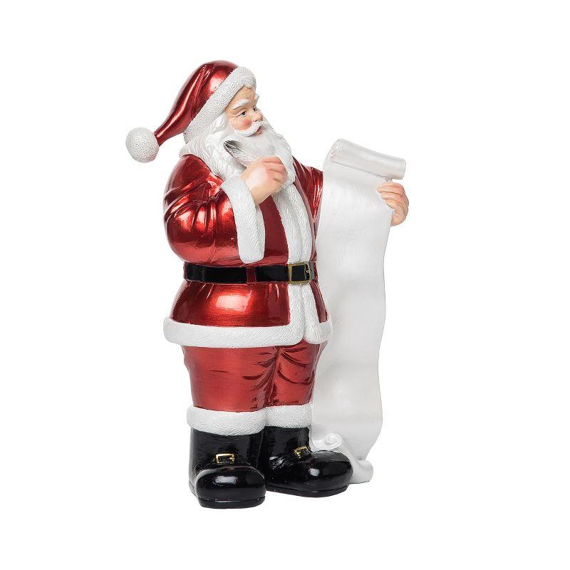 Classic Red and White Resin Santa Figurine 12.8 inches