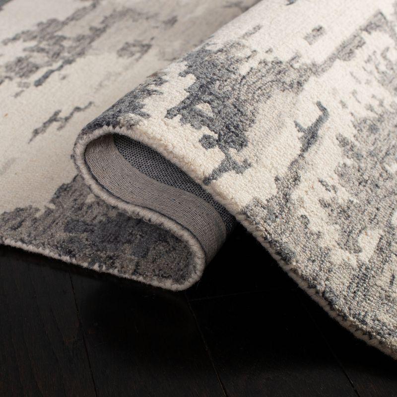Abstract ABT465 Handmade Indoor Area Rug - Charcoal/Ivory - 10'x14' - Safavieh