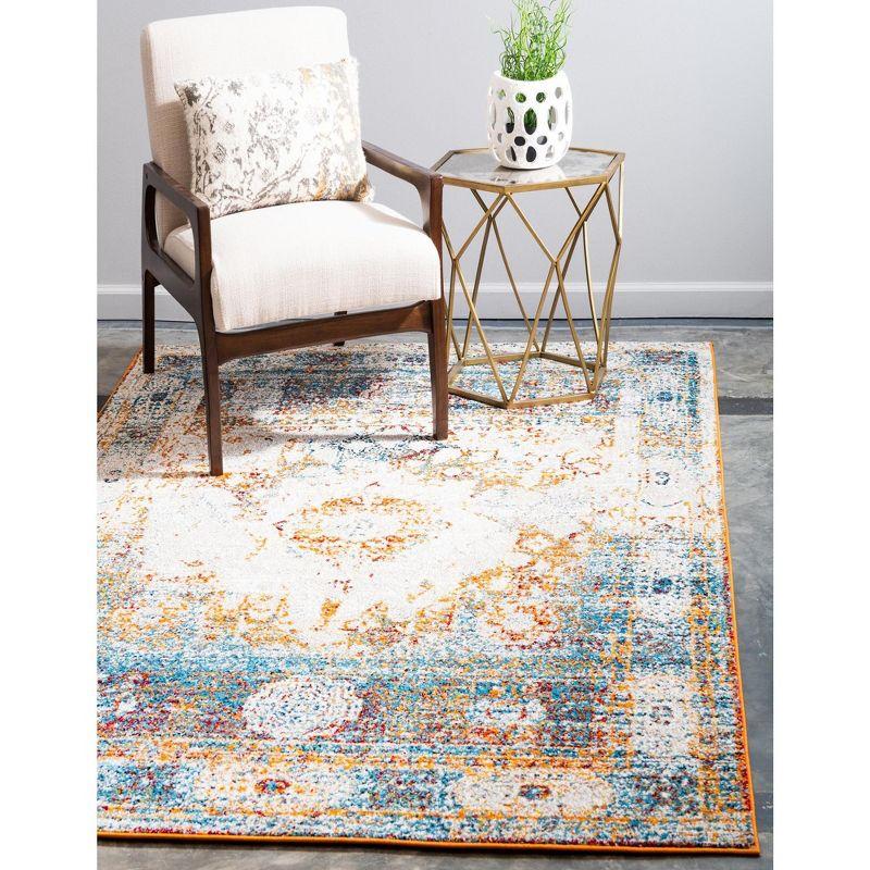Unique Loom Rosso Collection Area Rug - Bellini (5' 1" x 8' Rectangle Beige/Blue)