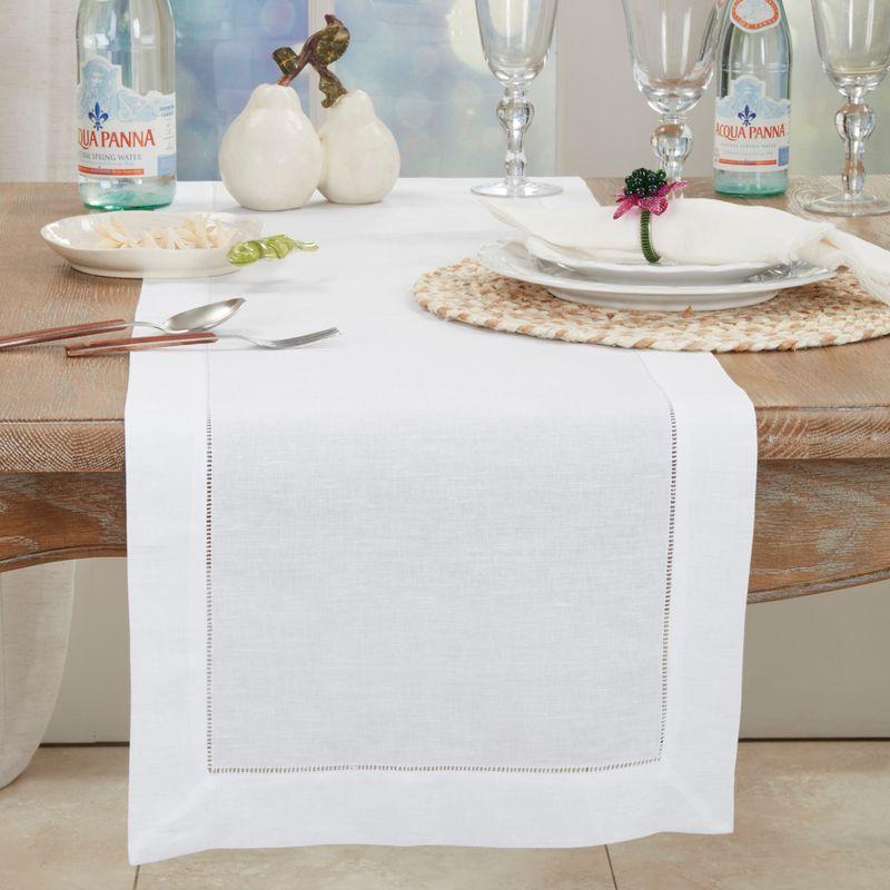 Saro Lifestyle Hemstitched Elegance Table Runner