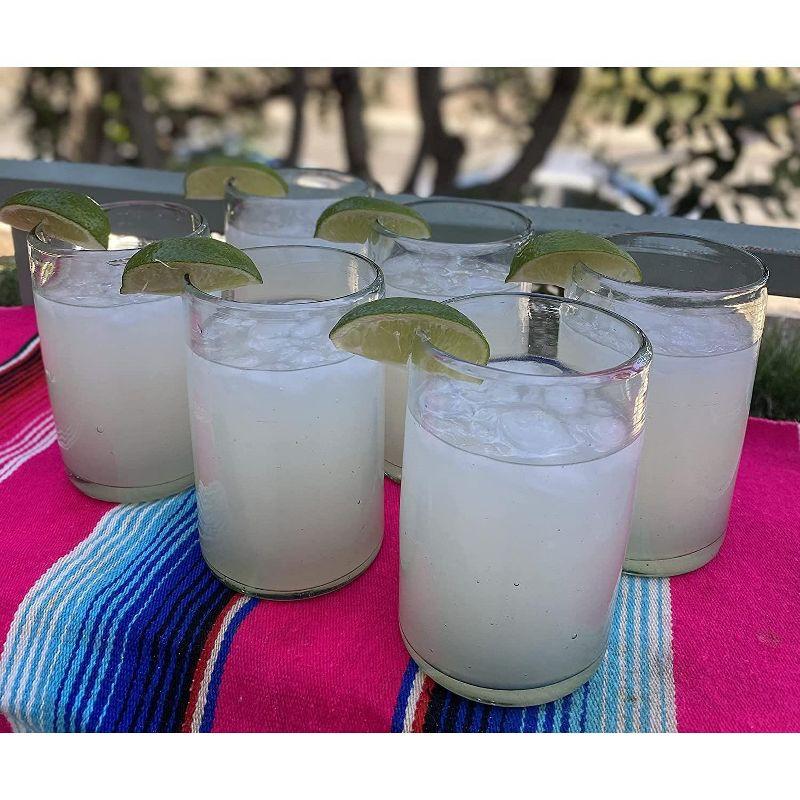 Dos Sueños Mexican Hand Blown  Drinking Glasses - Natural - 14oz - Set of 6