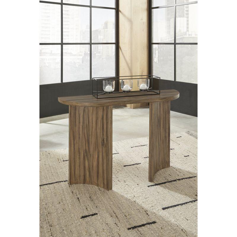 Signature Design by Ashley Austanny Modern Sofa Table, Warm Brown