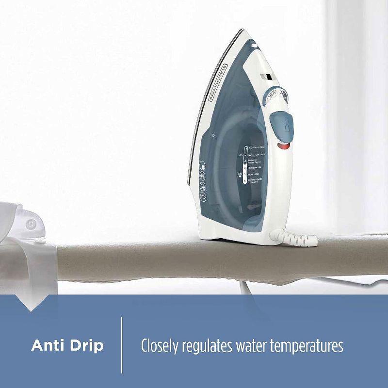 BLACK+DECKER BLACK+DECKER Easy Steam Compact Iron for Clothes, Automatic Shutoff, Nonstick Plate, Light Weight, 1200 Watts