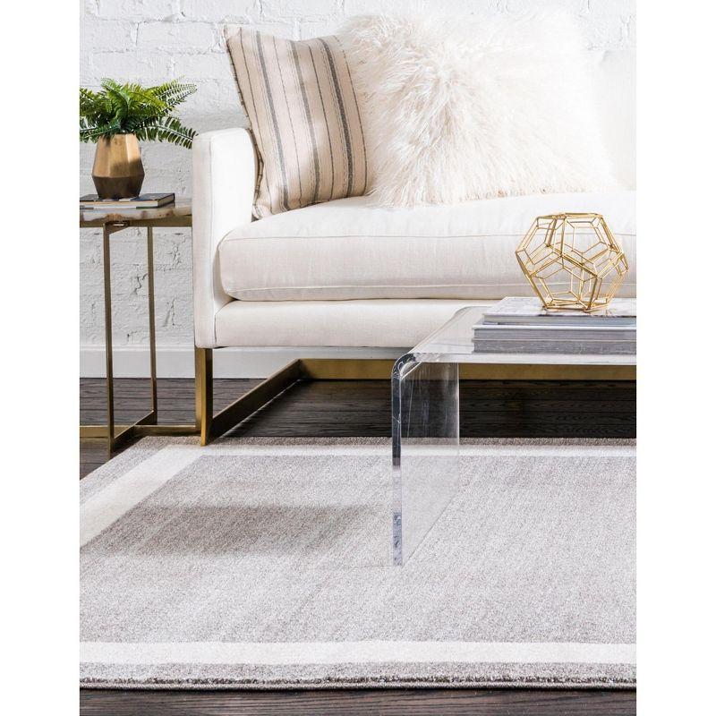 Unique Loom Del Mar Collection Area Rug - Maria (3' 1" x 5' 3" Rectangle Gray/Ivory)