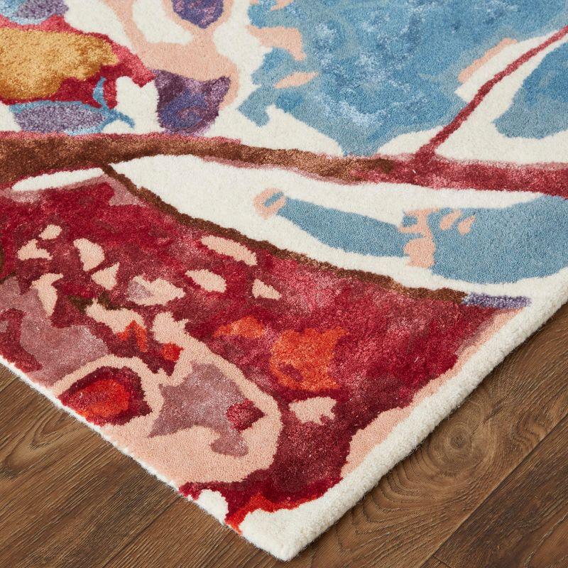 Dafney Transitional Floral & Botanical Red/Blue/Purple Area Rug